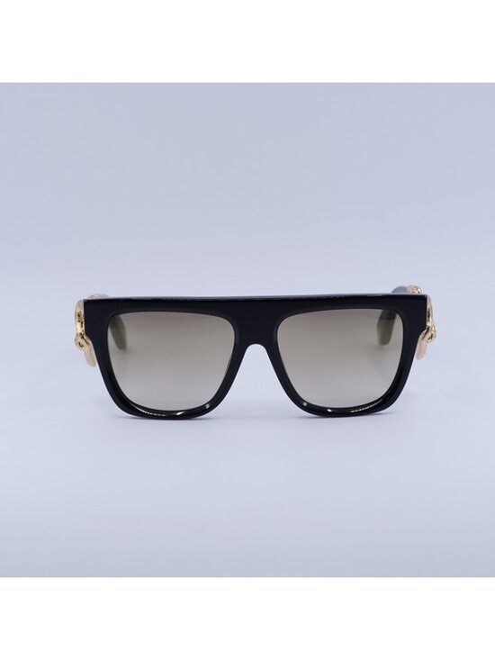 Roberto Cavalli SRC014M 700G Sunglasses Black Aviator Frame, Brown Lenses main image 9